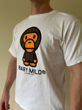 A Bathing Ape Baby Milo White Graphic Tee